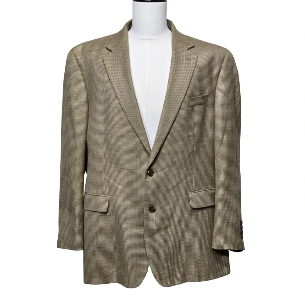 Ralph Lauren Blazer Mens 46 Long Tan Houndstooth Silk‎ Wool Sport Coat Dillard's